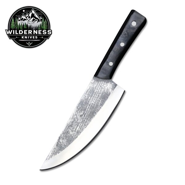 Handmade Carbon Steel Chef Knife with Wood Handle