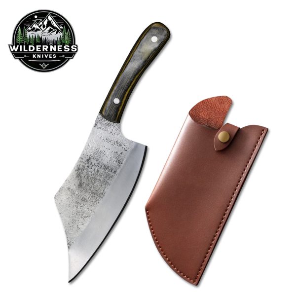 Viking Butcher Knife – Premium Carbon Steel Blade with Leather Sheath