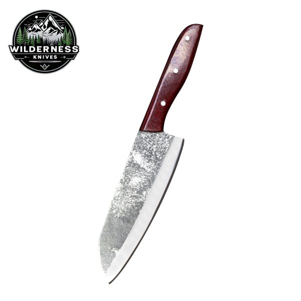 Premium Chef Knife with Carbon Steel Blade & Leather Sheath