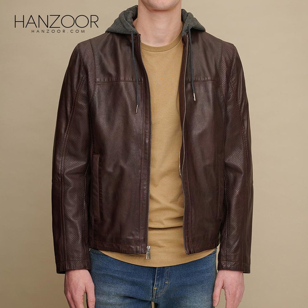 Men’s Ben Hooded Leather Jacket