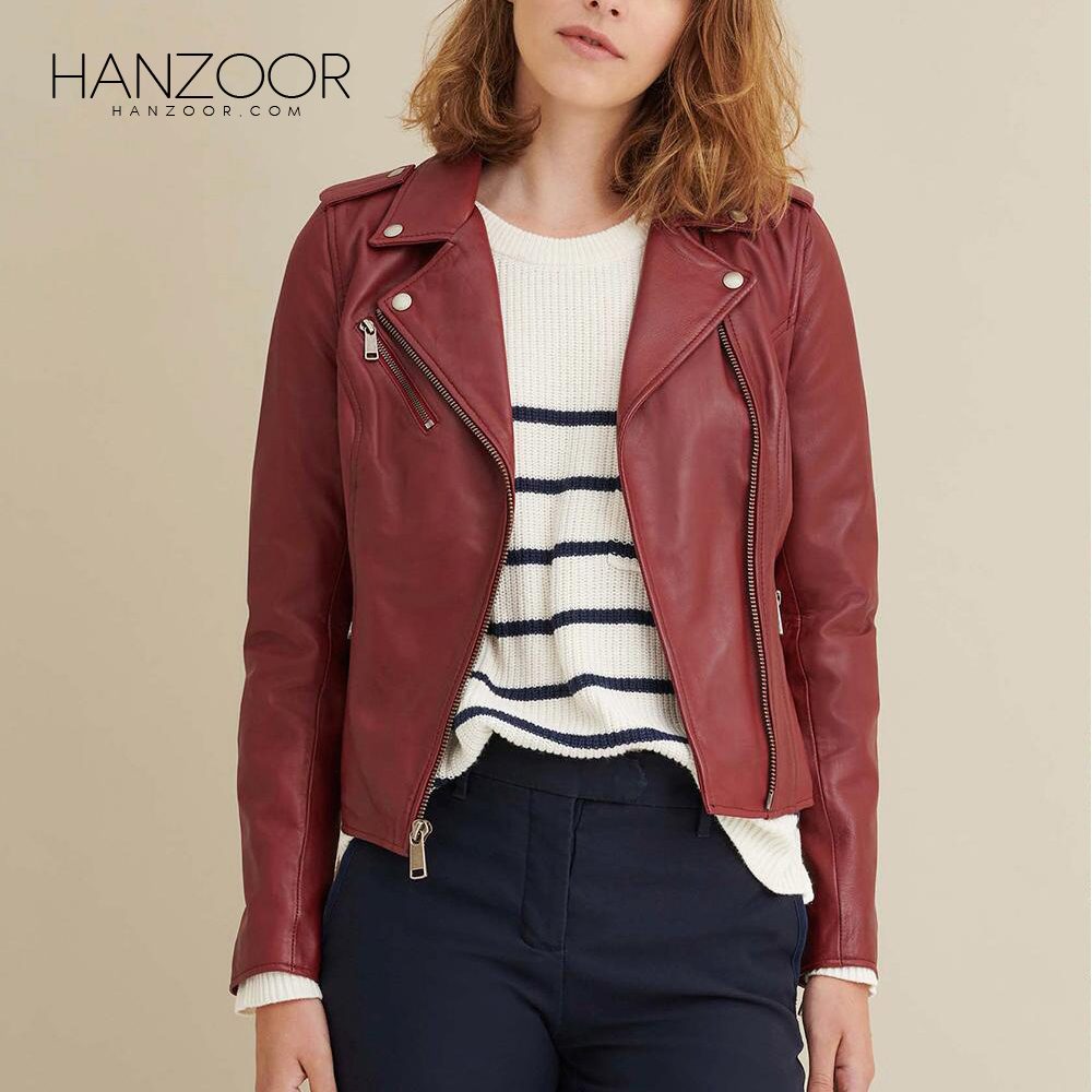 Women’s Maroon Leather Jacket