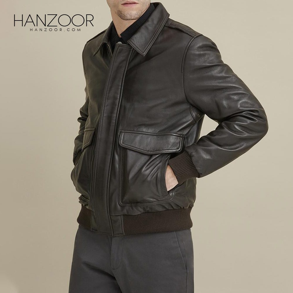 Men’s Brown Bomber Leather Jacket