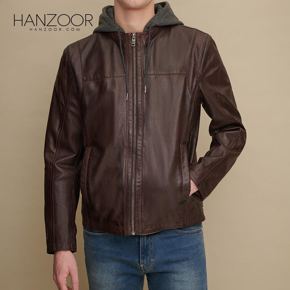 Men’s Ben Hooded Leather Jacket