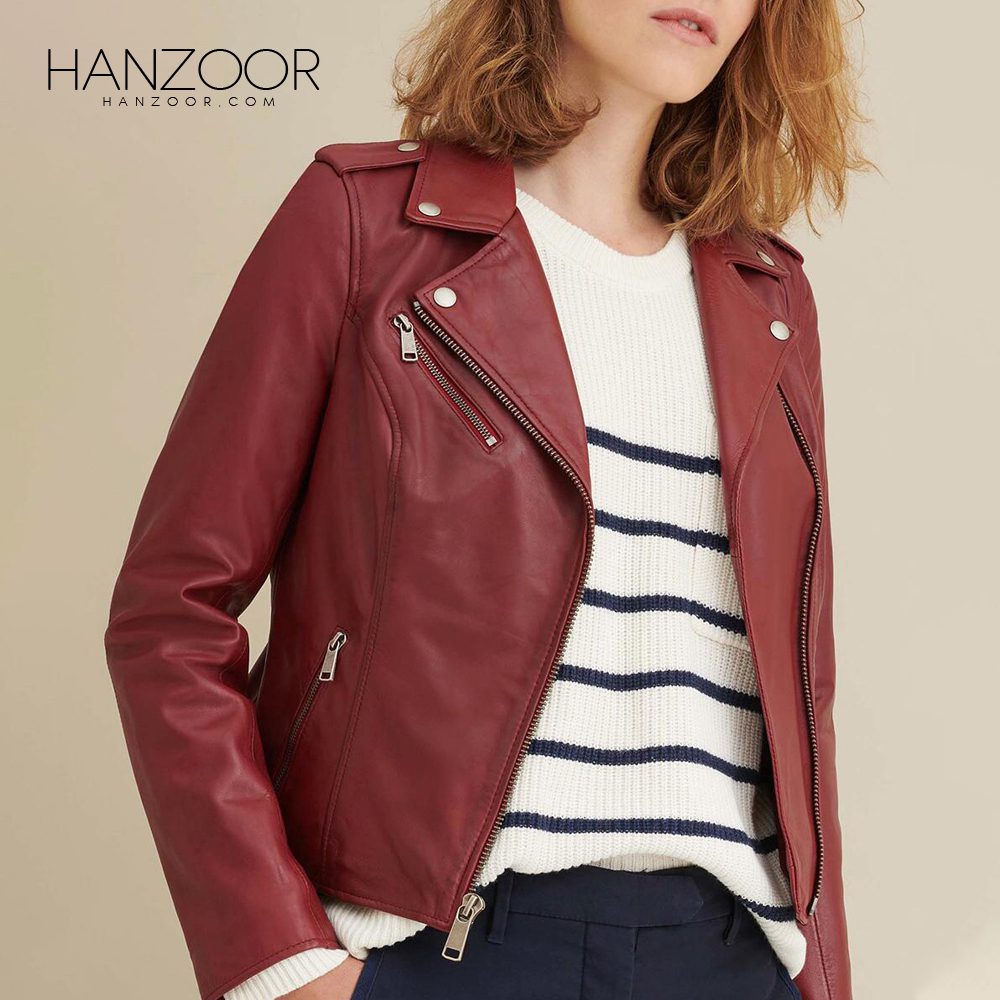 Women’s Maroon Leather Jacket