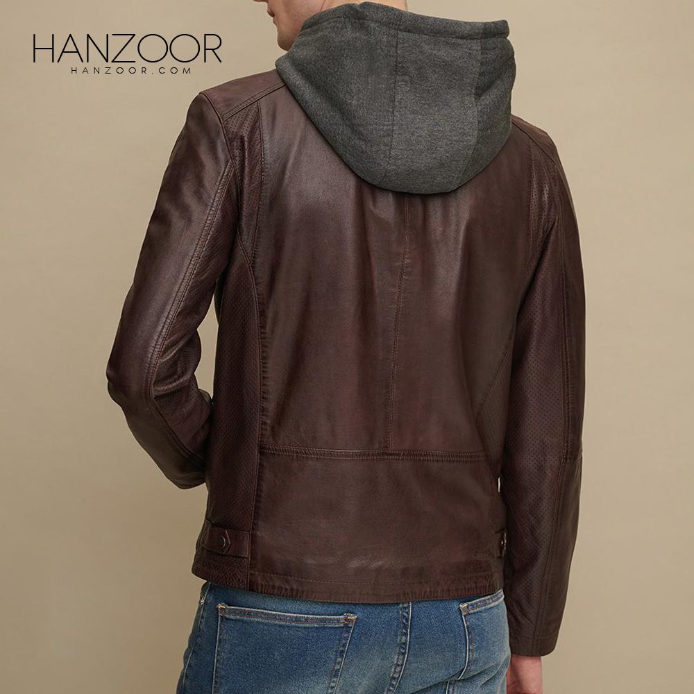 Men’s Ben Hooded Leather Jacket