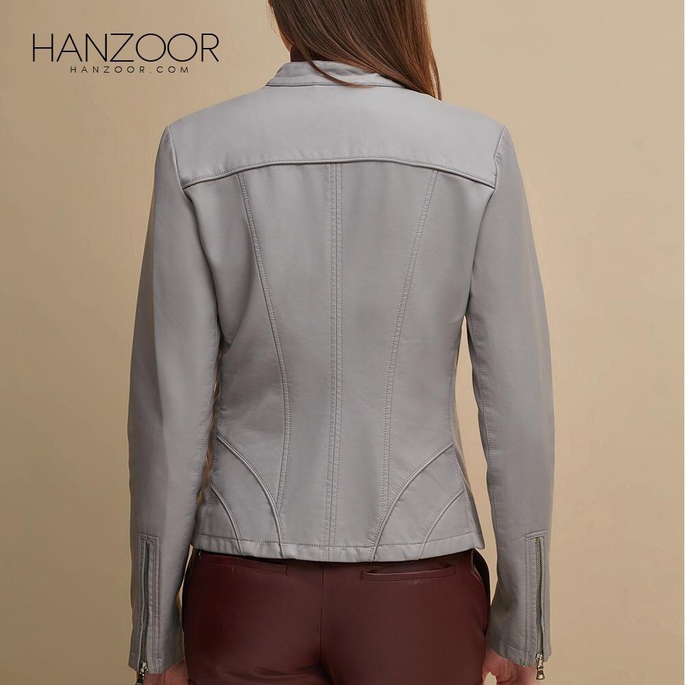 Women’s Grey Leather Jacket