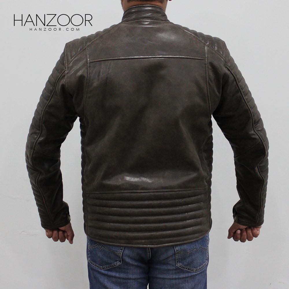 Men’s Brown Cowhide Leather Jacket in Vintage Look