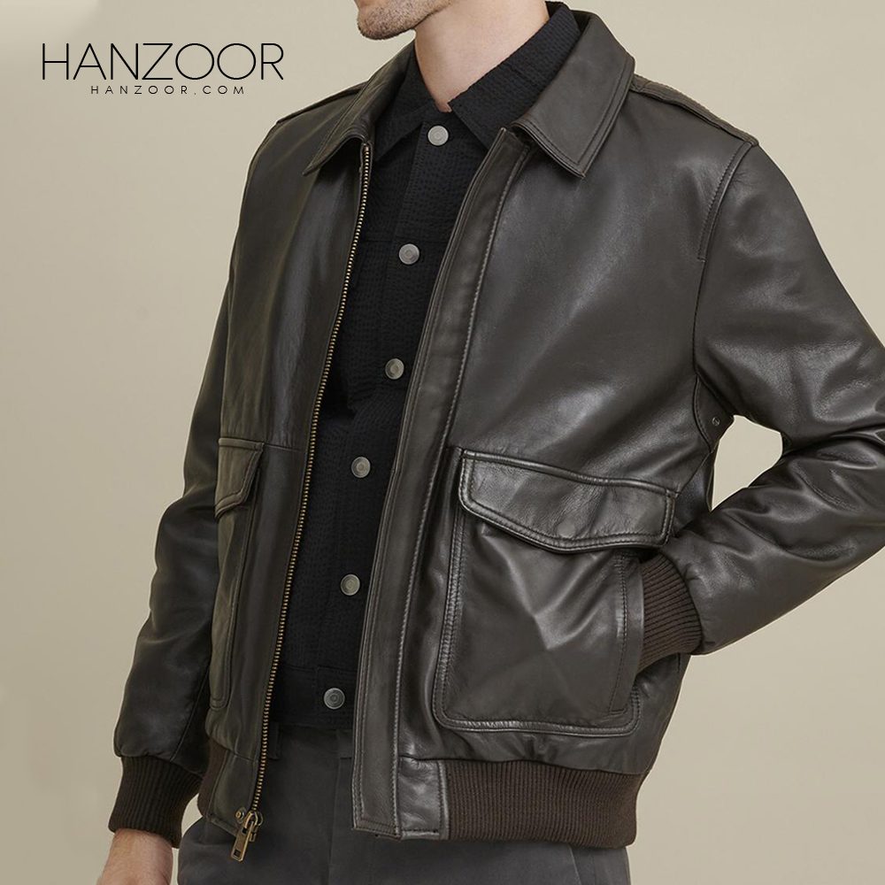 Men’s Brown Bomber Leather Jacket