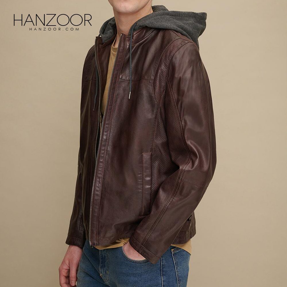 Men’s Ben Hooded Leather Jacket