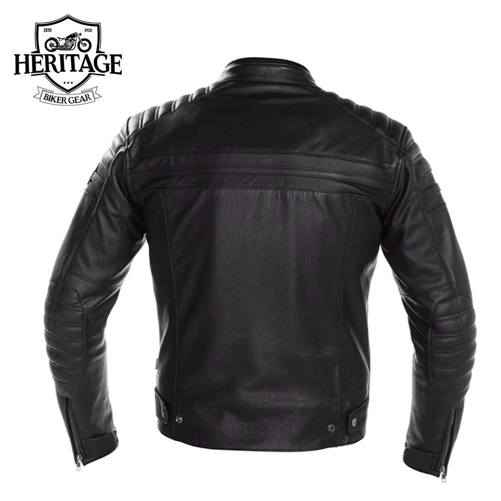 Heritage Biker Gear Leather Jacket - Black