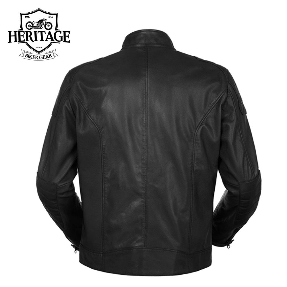 Professional Black Motorcycle Leather Jacket