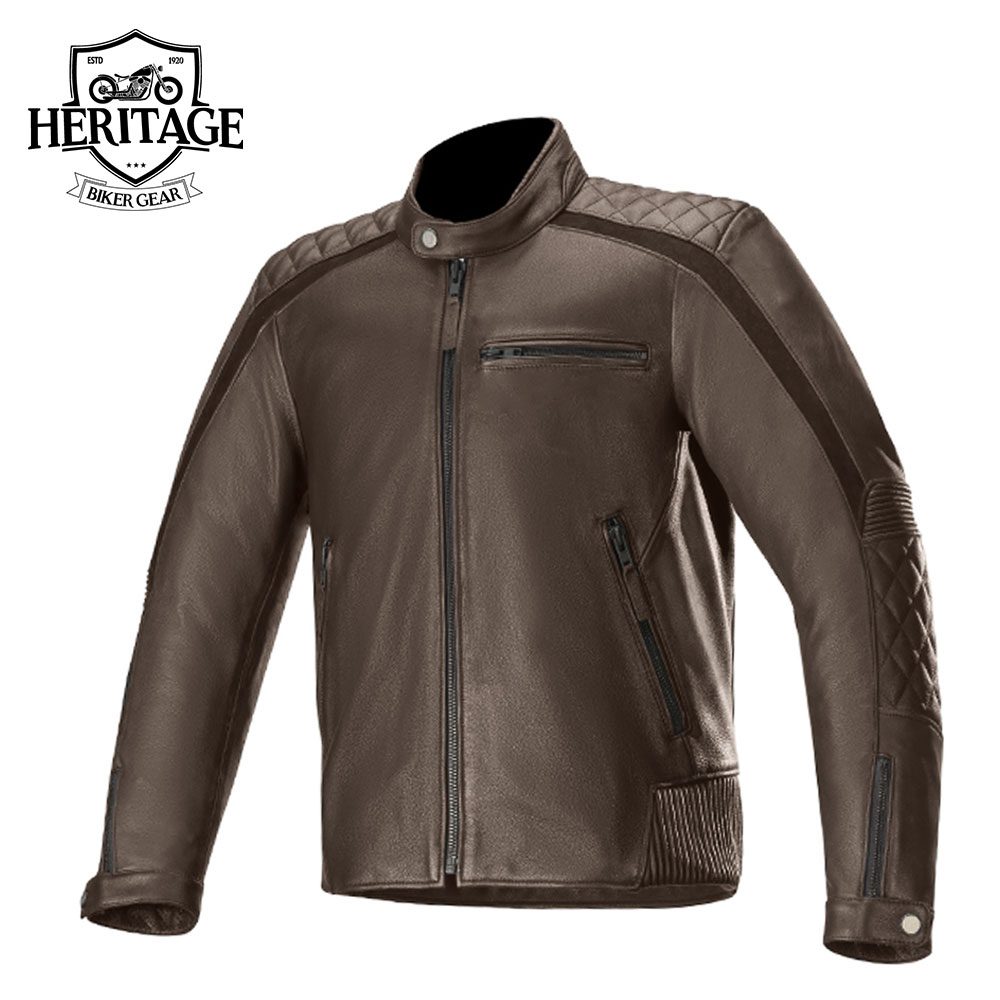 Heritage Biker Gear Motorcycle Leather Jacket for Man