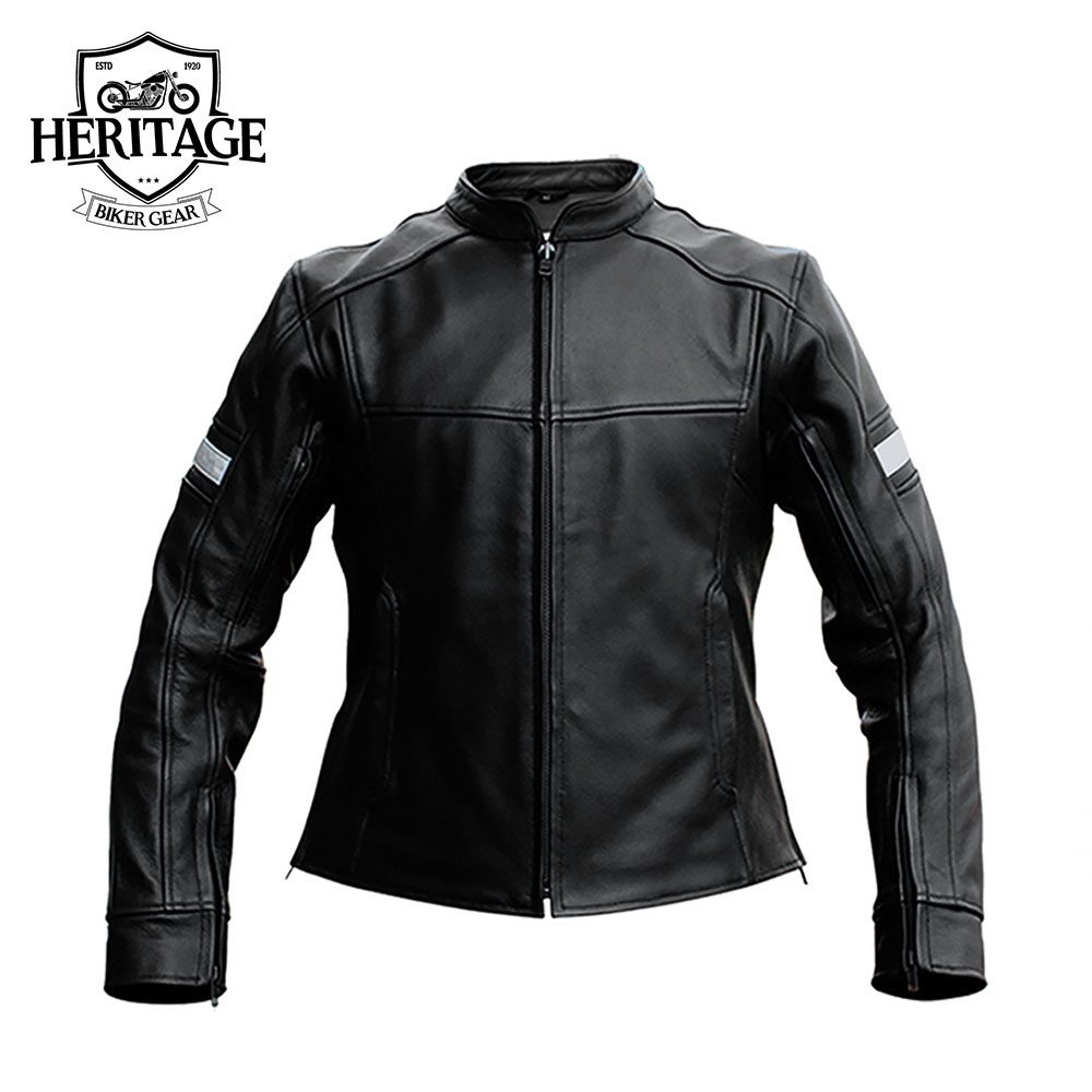 Women's Classic Black Motorcycle Leather Jacket