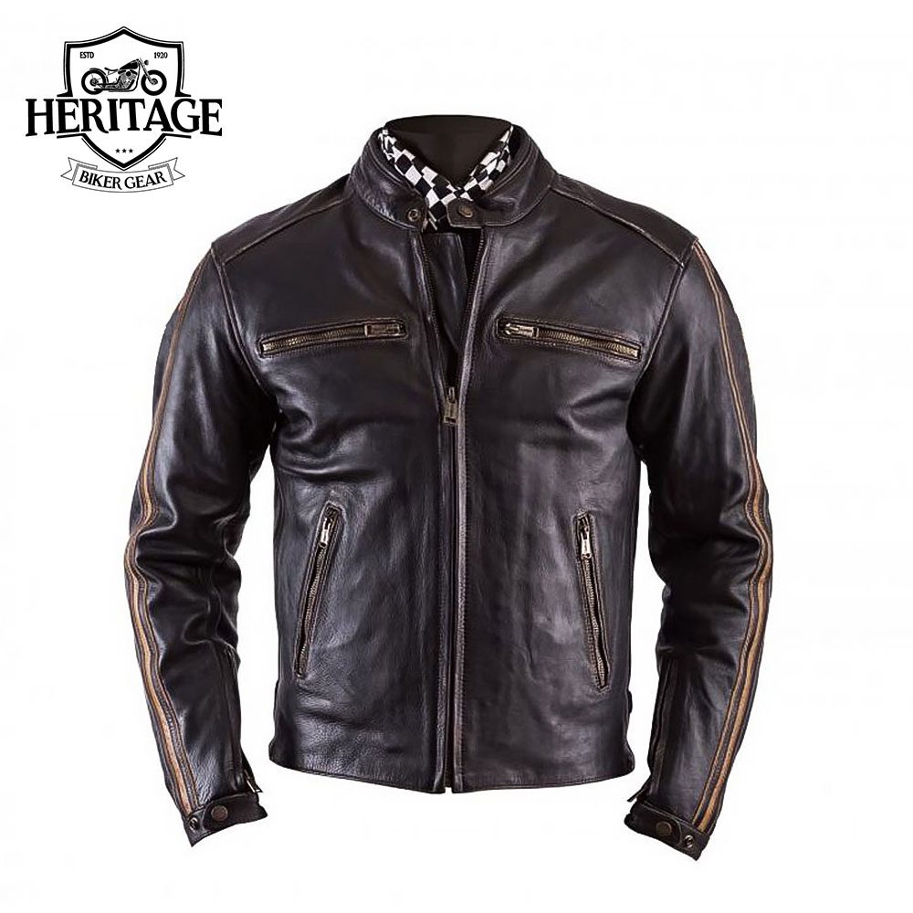 Men's Full Brown Bovine Leather Jacket