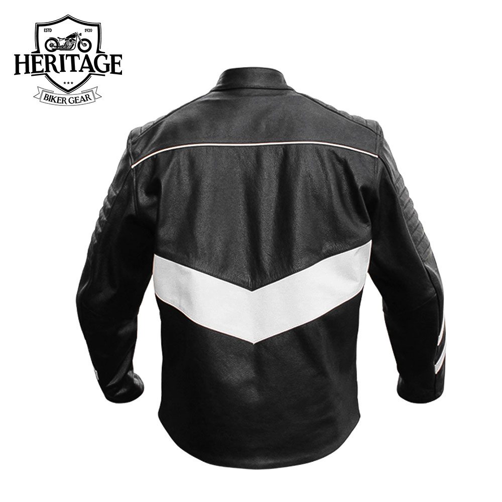 Men's Genuine Leather Semi Motorcycle Jacket