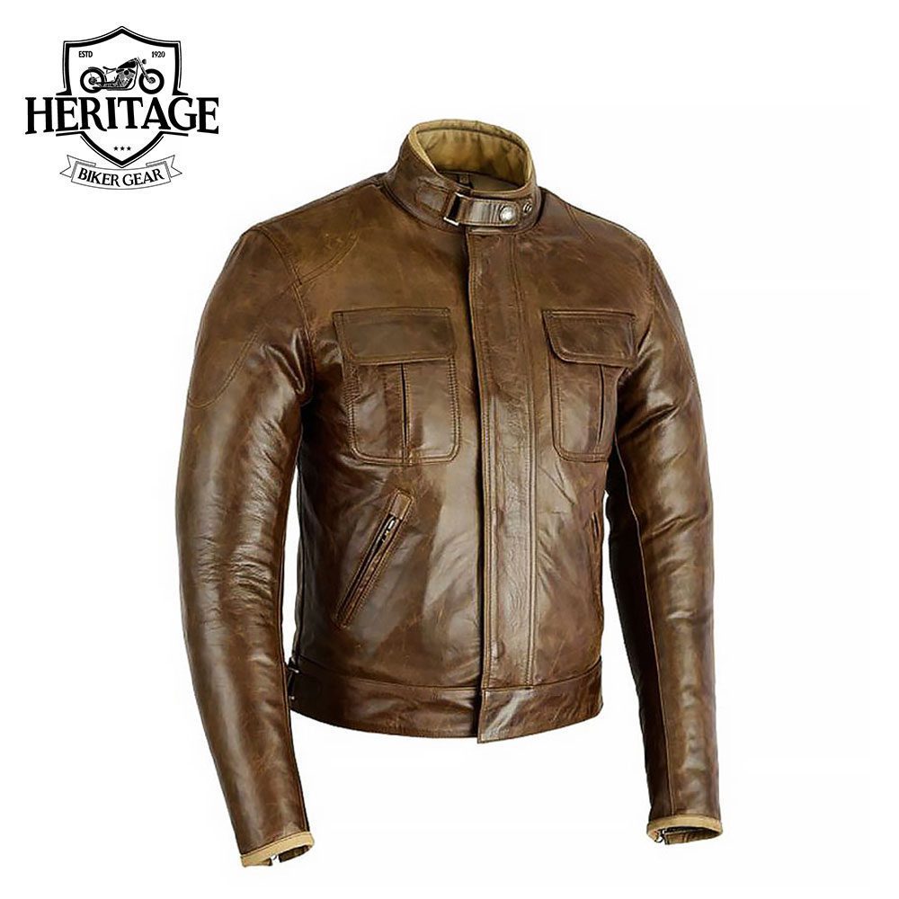 Italian leather Motorcycle Jacket For Men