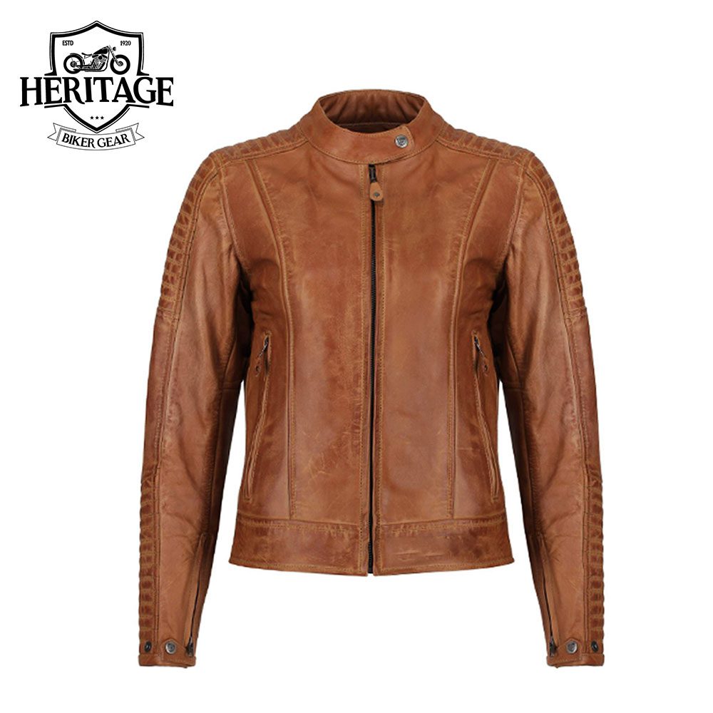 Valerie Camel Motorcycle Women’s Leather Jacket