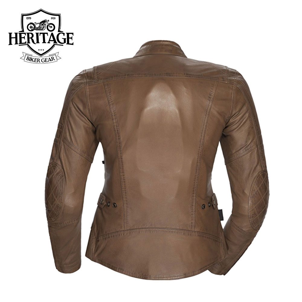 Women's Brown Bella Leather Motorcycle Jacket