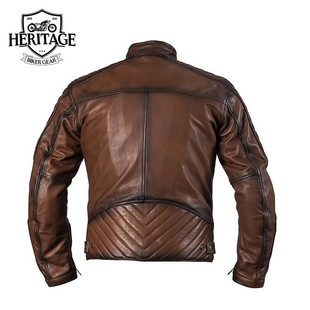 Heritage Biker Gear Vintage Motorcycle Leather Jacket