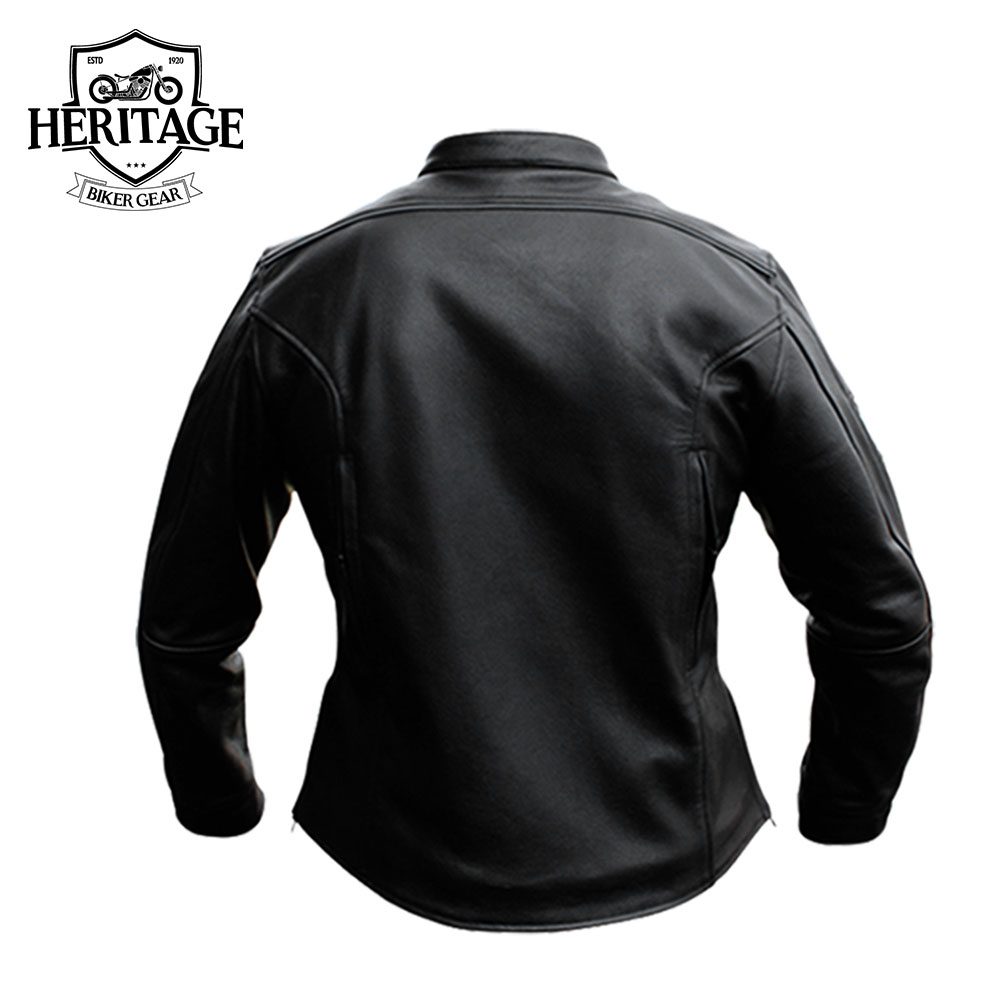 Women's Classic Black Motorcycle Leather Jacket