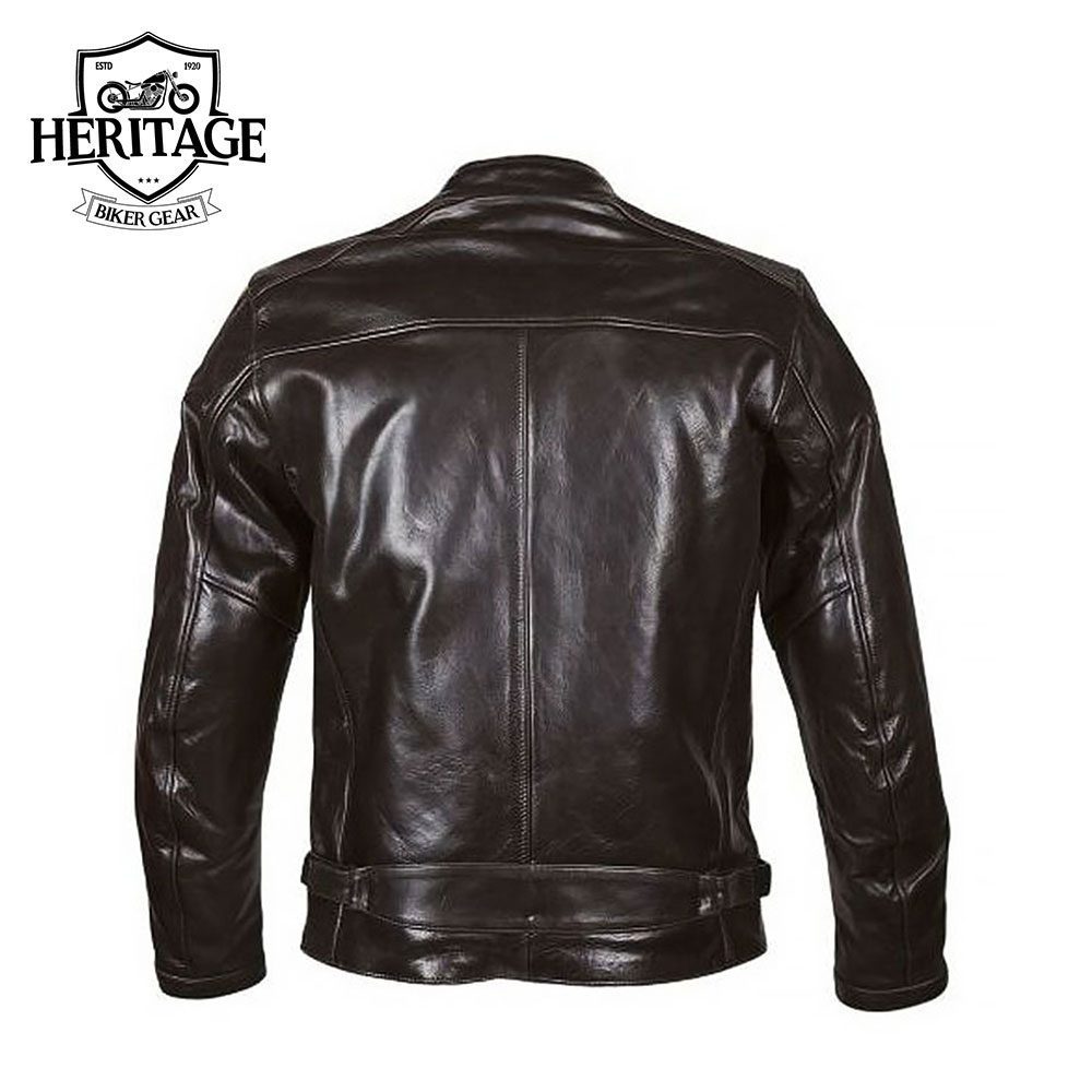 Brown Bovine Motorcycle Leather Jacket for Man