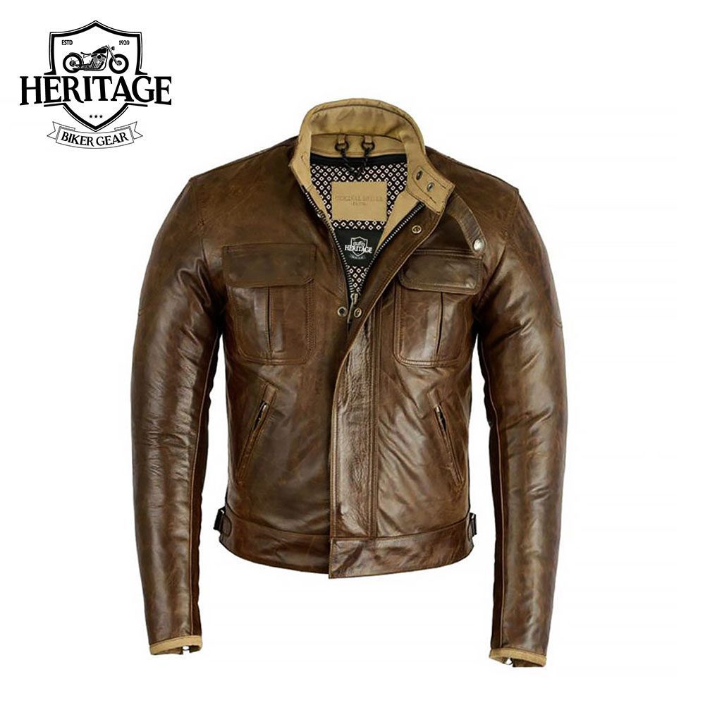 Italian leather Motorcycle Jacket For Men