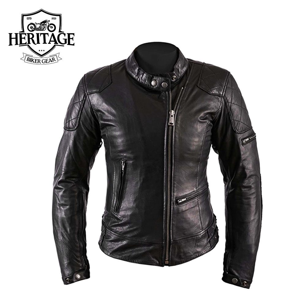 Heritage Biker Gear® Women’s Black Leather Jacket