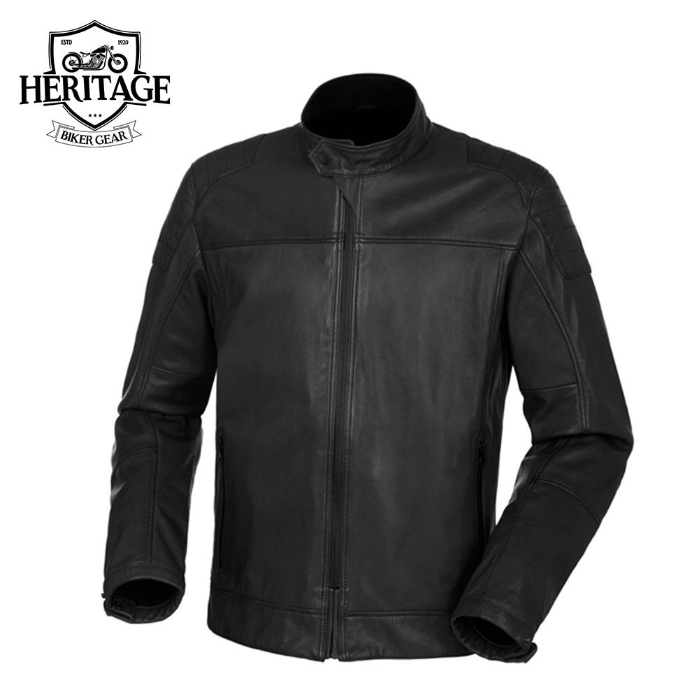 Professional Black Motorcycle Leather Jacket