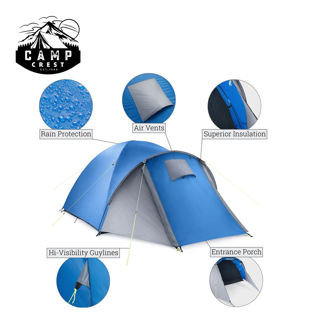 Camp Crust® Bracken 3-Man Tent with Porch