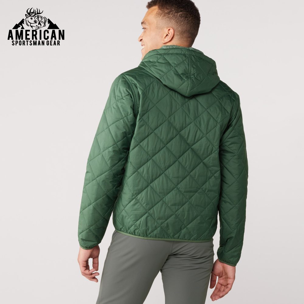 Diamond Quilted Insulated Bomber Hoodie For Men's