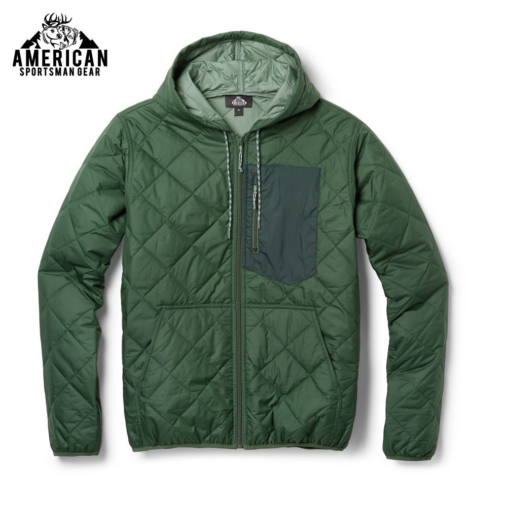 Diamond Quilted Insulated Bomber Hoodie For Men's