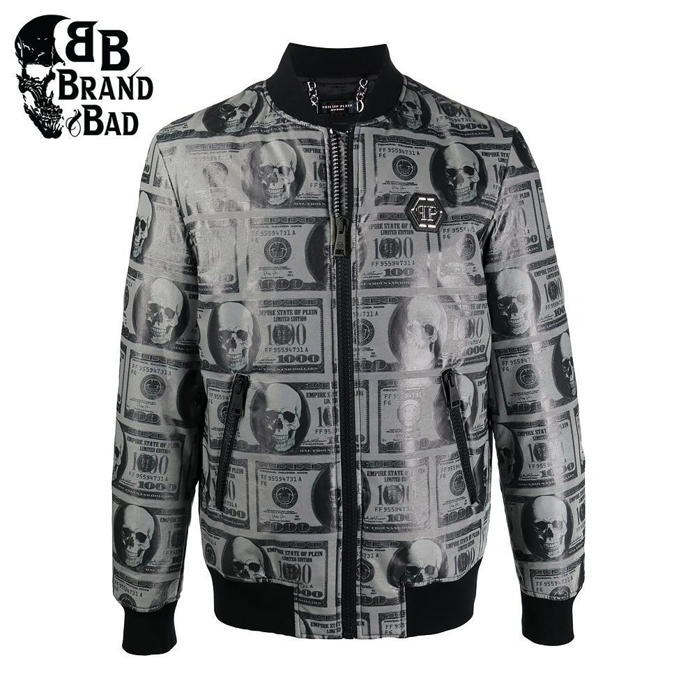 Handmade Skull-print Bomber Jacket for Men’s