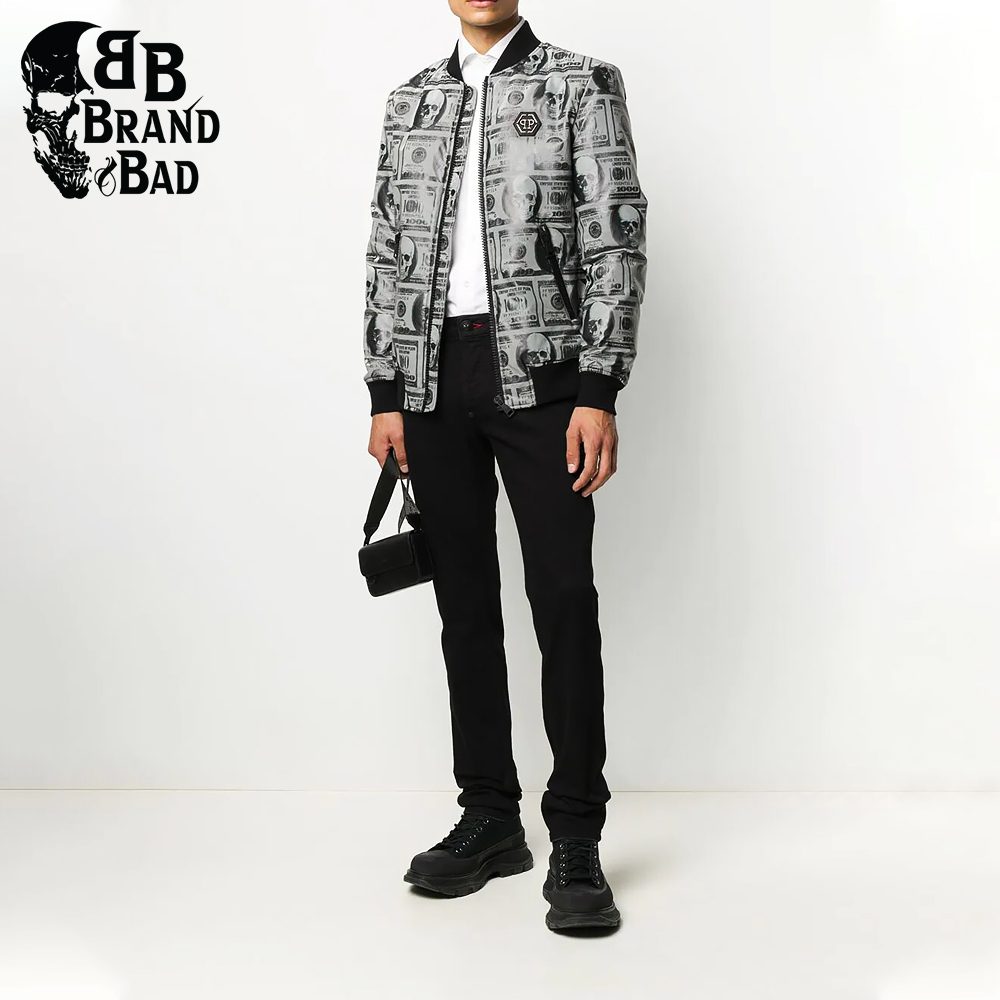 Handmade Skull-print Bomber Jacket for Men’s