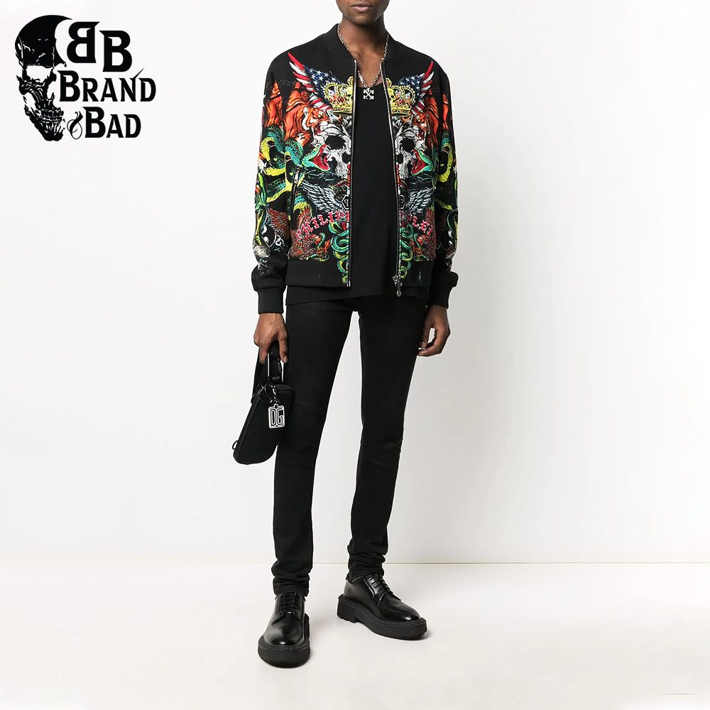 BB tattoo-print bomber jacket For Men’s