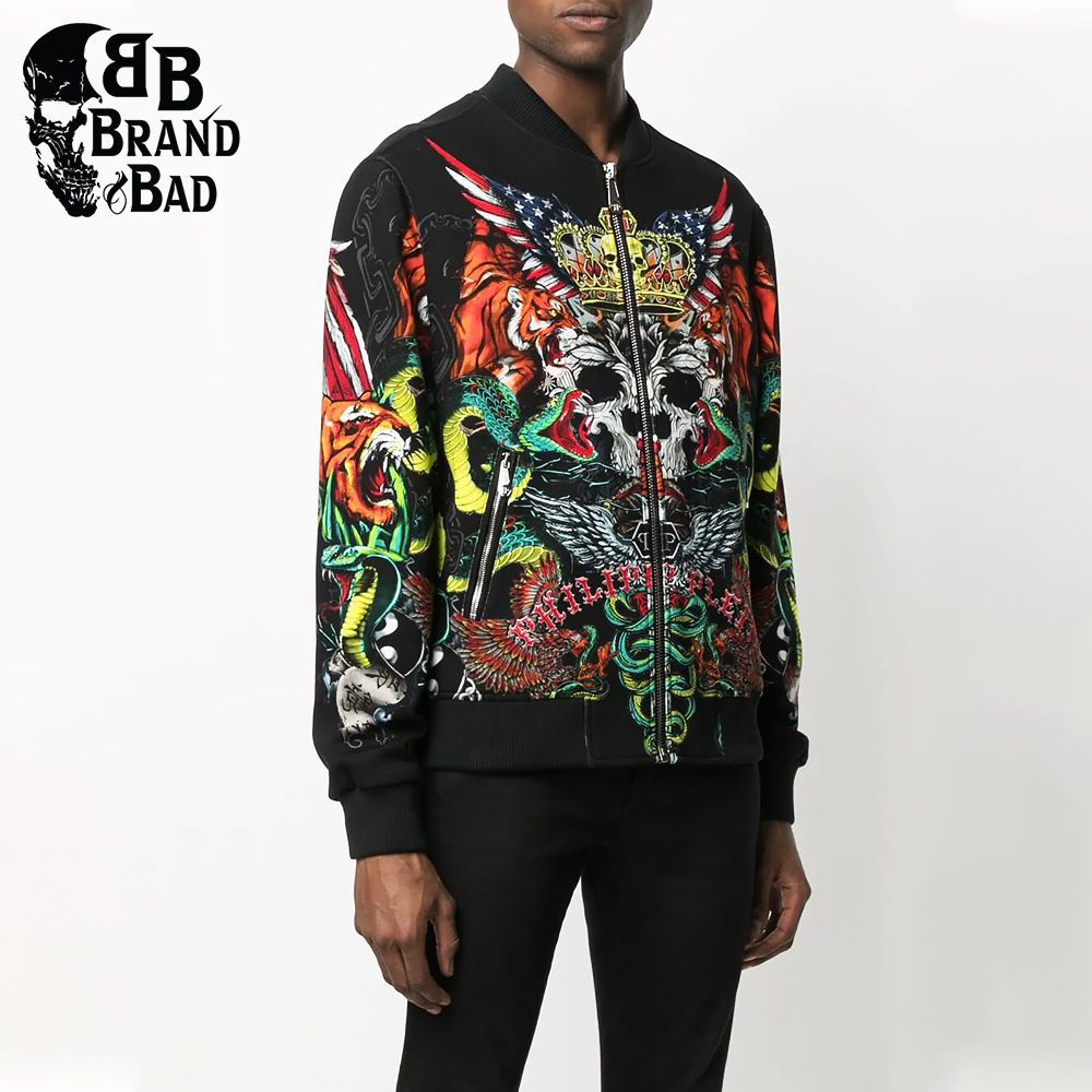 BB tattoo-print bomber jacket For Men’s