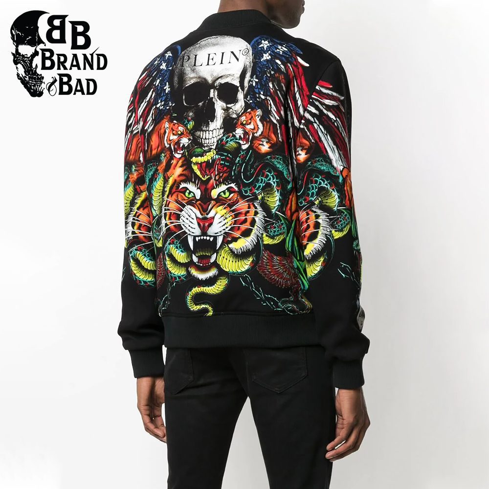 BB tattoo-print bomber jacket For Men’s