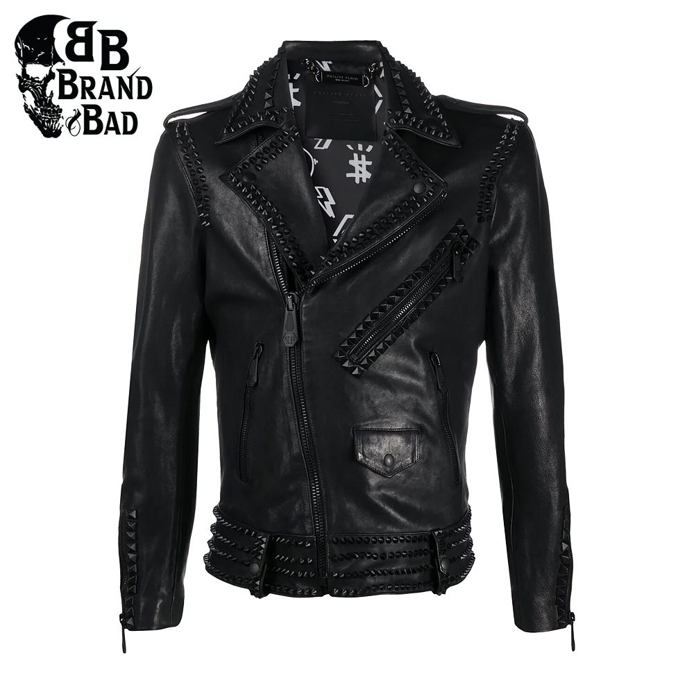 BB studded biker jacket For Men’s