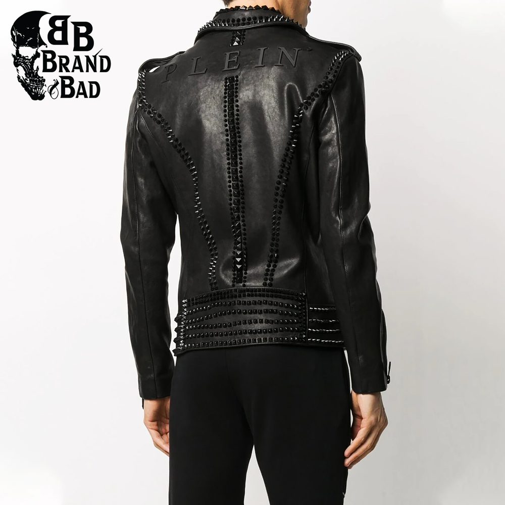 BB studded biker jacket For Men’s