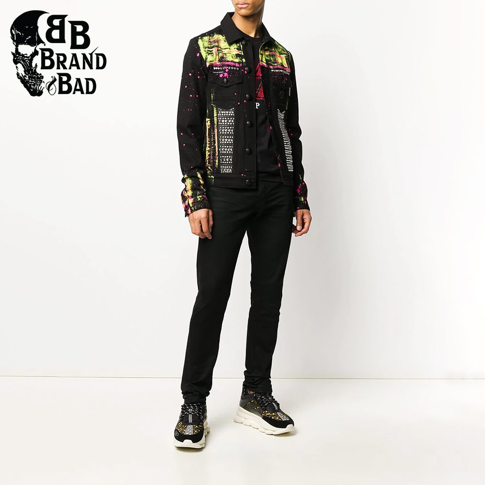 BB Gothic Style Studded Denim Jacket For Men’s