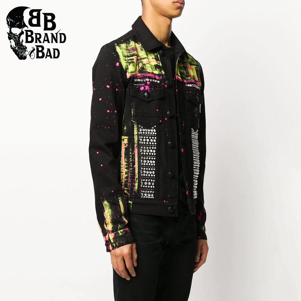 BB Gothic Style Studded Denim Jacket For Men’s