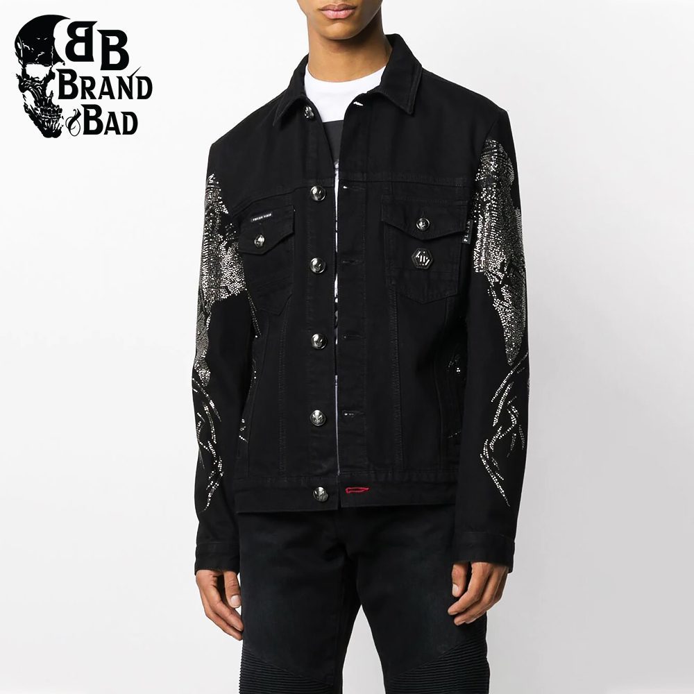 BB skull-embellished Denim Jacket For Men’s