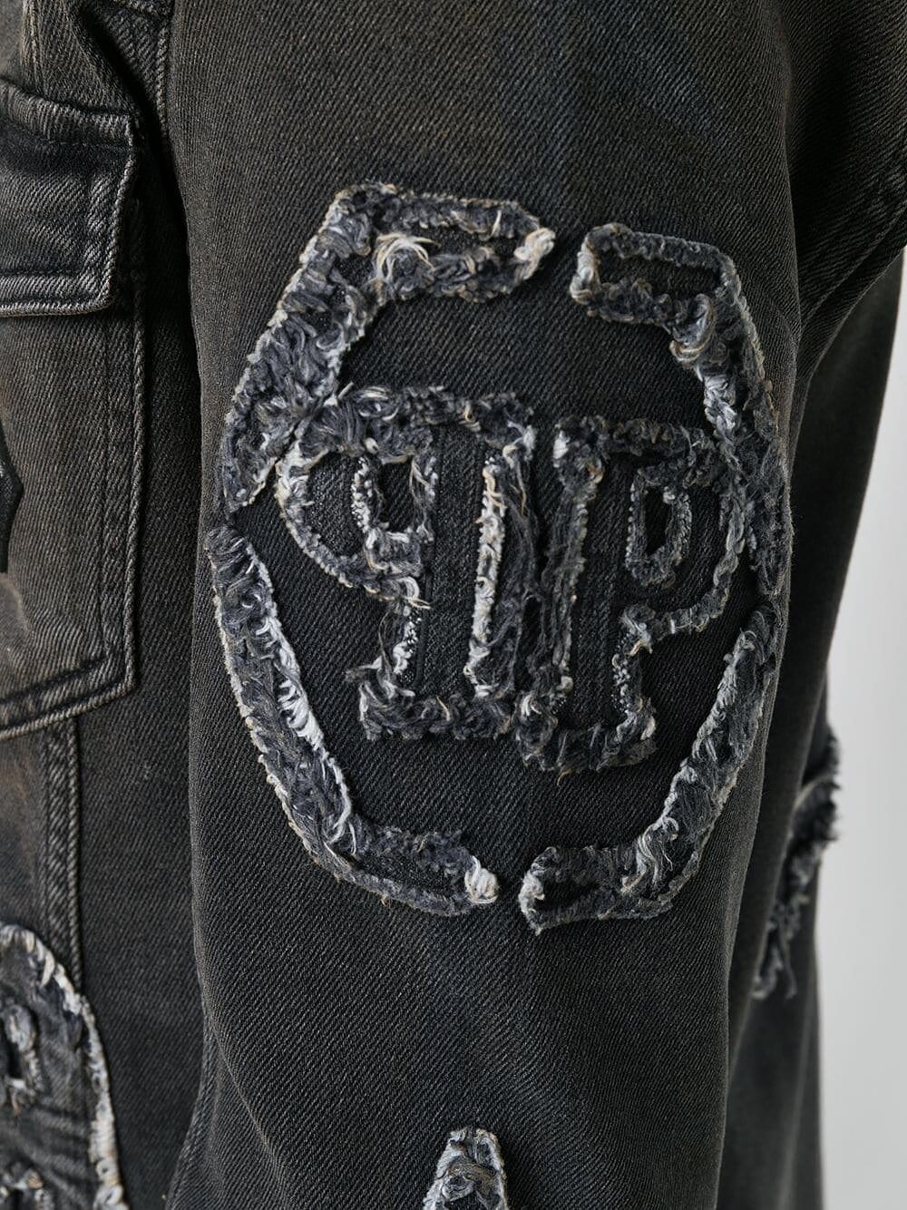 BB skull and logo patch Denim Jacket For Men’s