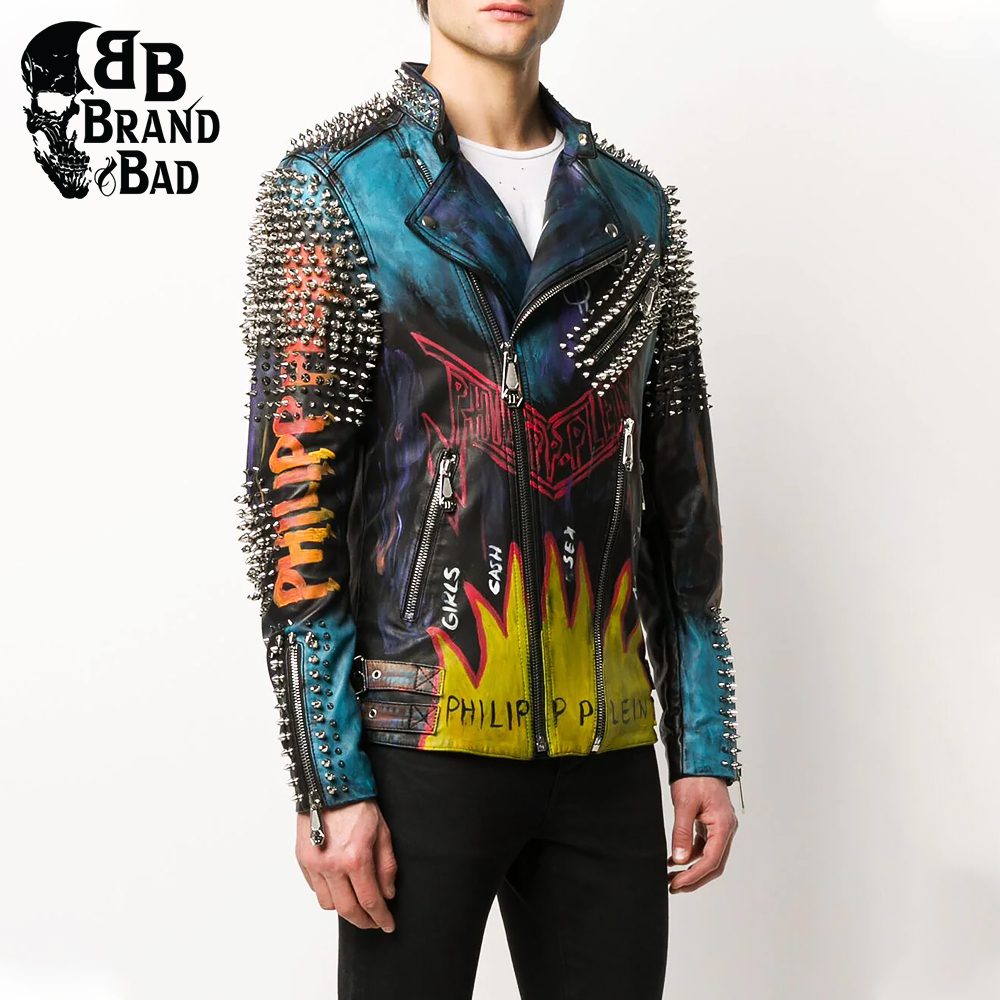 BB Black Evil Smile biker jacket For Men’s