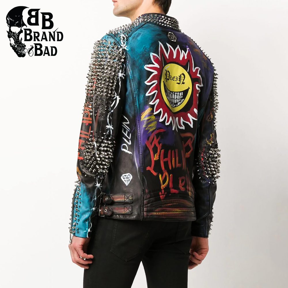 BB Black Evil Smile biker jacket For Men’s