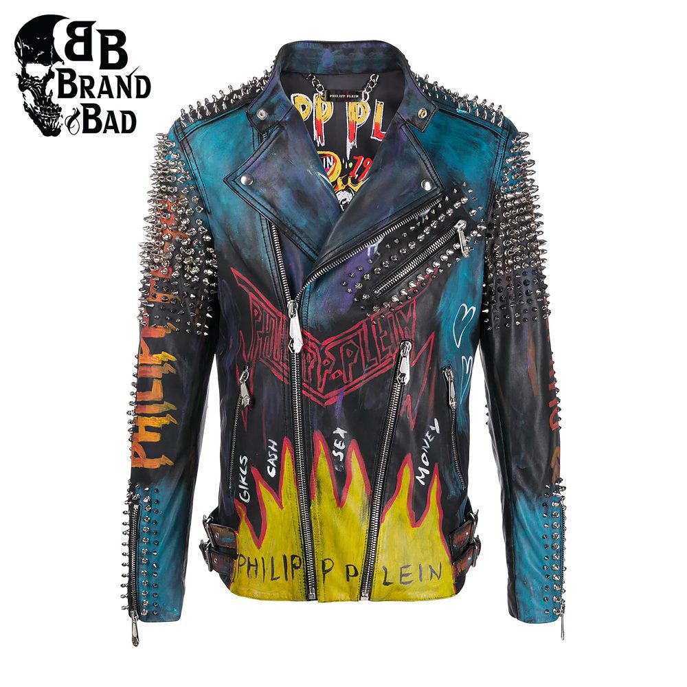 BB Black Evil Smile biker jacket For Men’s