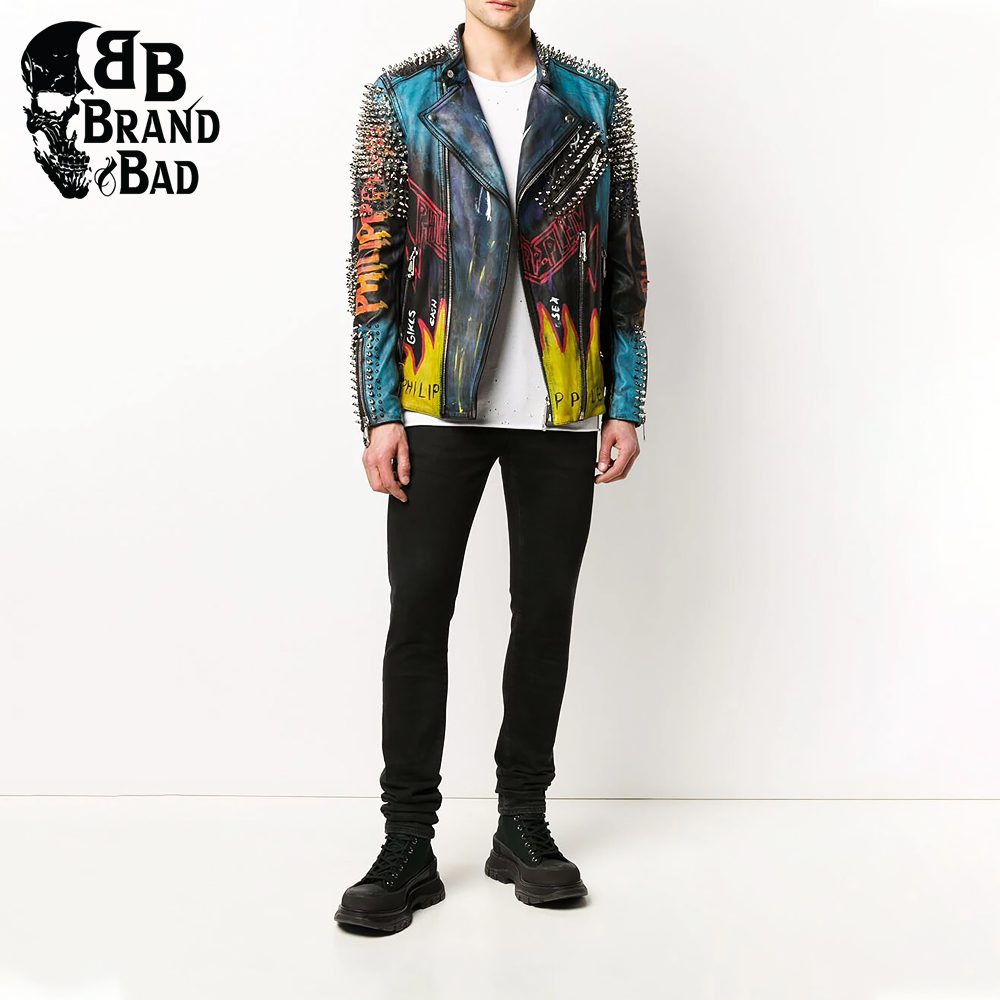 BB Black Evil Smile biker jacket For Men’s