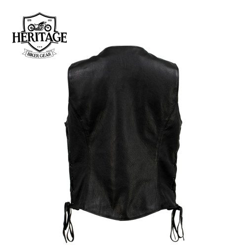 Hot Leathers Motorcycle Vest with Side Laces