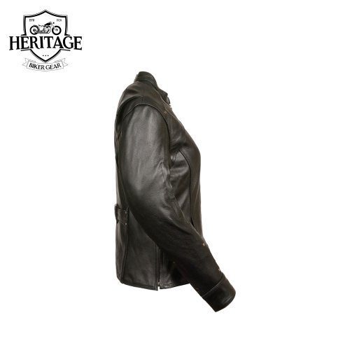 Heritage Leather Women's Black Vented Leather Jacket