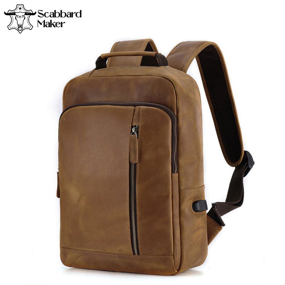 The Square Genuine Leather Backpack