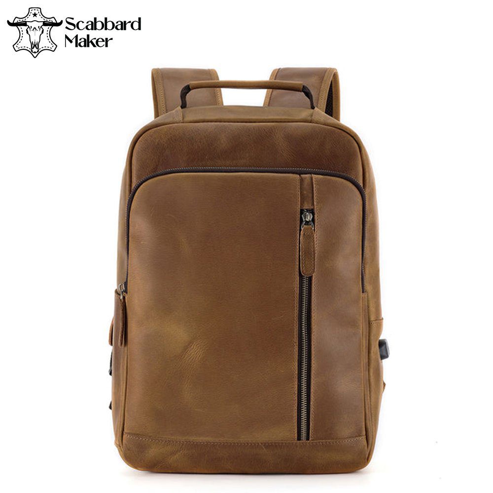 The Square Genuine Leather Backpack